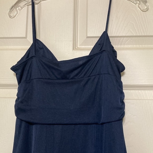 Navy blue full length spaghetti strap dress size 12 - Picture 4 of 7